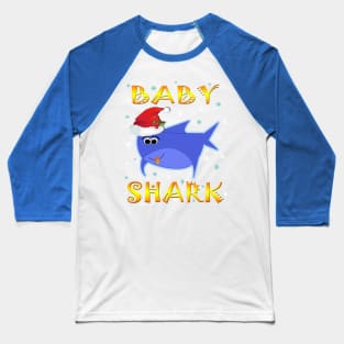 Christmas Baby Shark Funny Design Gift Idea Baseball T-Shirt